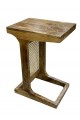 Indian table, natural wood with light brown rattan, 30 x 40 x 60 cm
