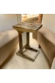 Indian table, natural wood with light brown rattan, 30 x 40 x 60 cm