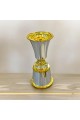 Stainless steel, silver and gold incense burner, 19 x 9 x 9 cm
