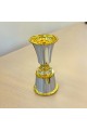Stainless steel, silver and gold incense burner, 19 x 9 x 9 cm
