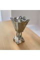 Tihama incense burner, silver, golden steel belt, small, 18 x 11 x 11 cm