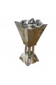 Tihama incense burner, silver, golden steel belt, small, 18 x 11 x 11 cm