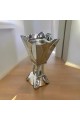 Tihama incense burner, silver, golden steel belt, small, 18 x 11 x 11 cm