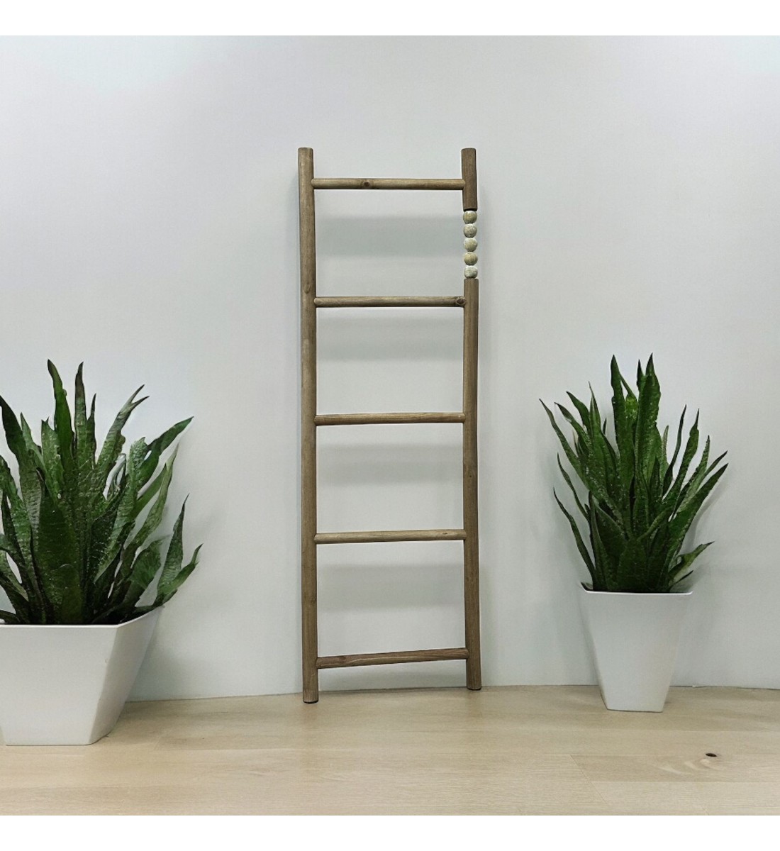Rustic decorative wooden ladder, height 145 cm