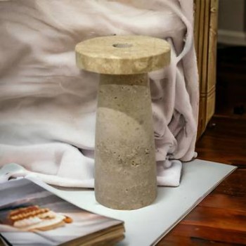  تحفة   او شمعدان ديكور رخام ترافنتينو  16×9×9سم