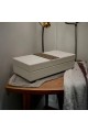 Storage box with leather cover, 30 x 15 x 8 cm
