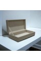 Storage box with leather cover, 30 x 15 x 8 cm