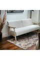 Two-seater sofa chair made of Malaysian wood and fabric with wooden legs, size 179*78*85 cm