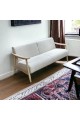 Two-seater sofa chair made of Malaysian wood and fabric with wooden legs, size 179*78*85 cm