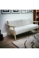Two-seater sofa chair made of Malaysian wood and fabric with wooden legs, size 179*78*85 cm