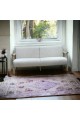 Two-seater sofa chair made of Malaysian wood and fabric with wooden legs, size 179*78*85 cm