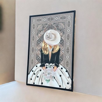 لوحه زينة حائط وجه نساء باطار اسود 120×80سم 
