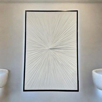 لوحه زينة حائط قماش جبسيه  باطار اسود بعقدة 150×100سم 