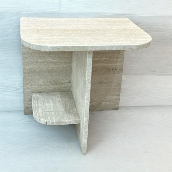 طاولة جانبية رخام ترافنتينو - ل50×49×49سم 