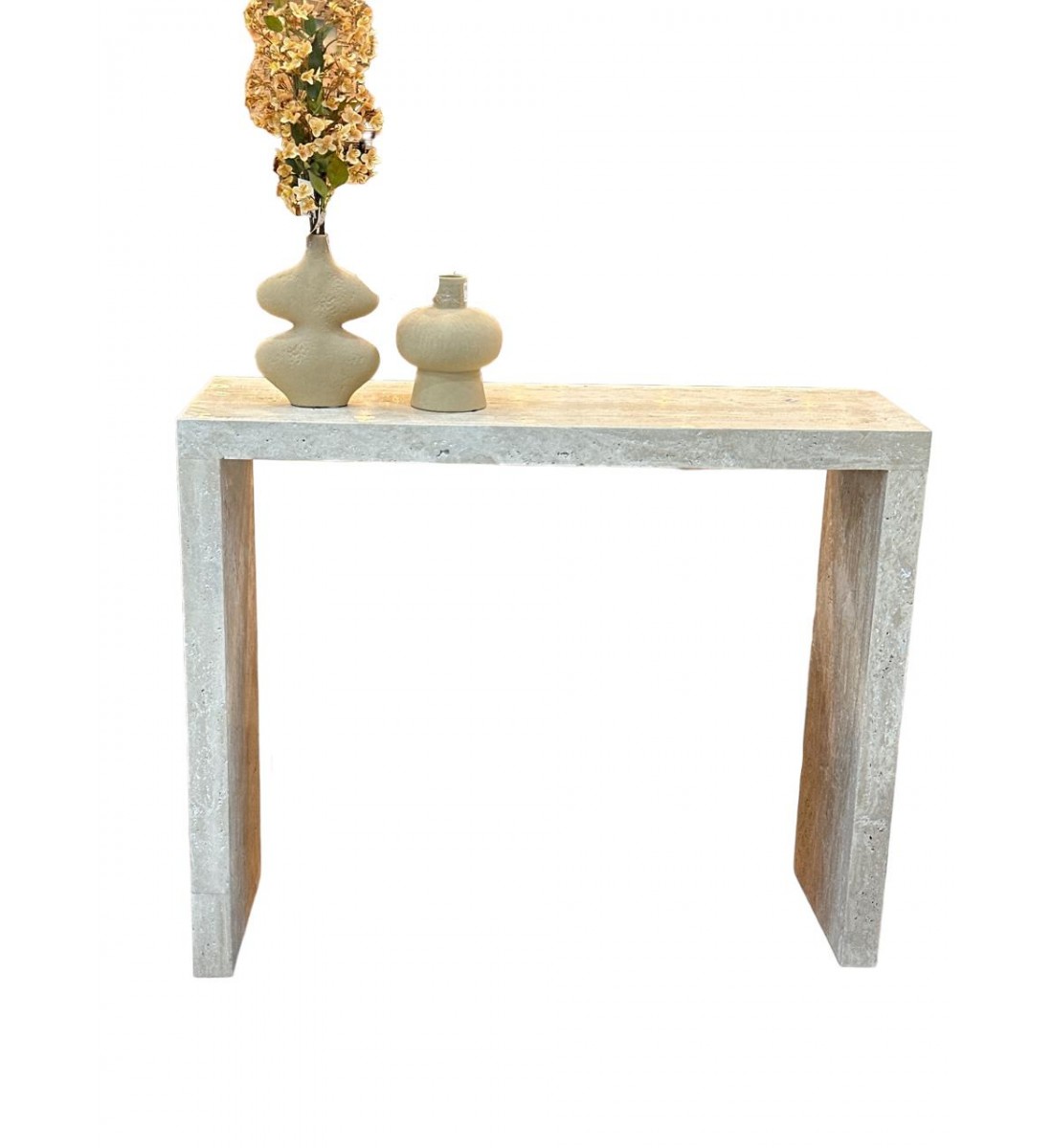Traventino marble console, 35 x 110 x 90 cm