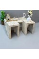 Travertine marble table set, 3 pieces