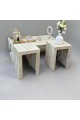 Travertine marble table set, 3 pieces
