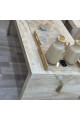 Travertine marble table set, 3 pieces