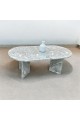 Italian marble tea table, 120 x 60 x 45 cm