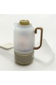 Single transparent thermos, beige on gold, 1 liter