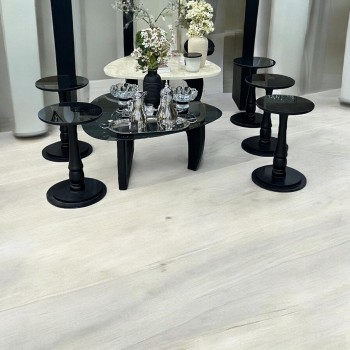 طقم طاولات شاي اسود زجاج +بديل الرخام  8قطع 