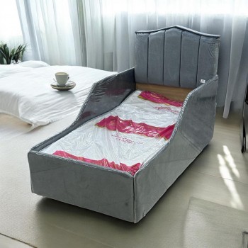 سرير مع مرتبة الطول 160سم العرض70سم الارتفاع 100سم لون رصاصي 