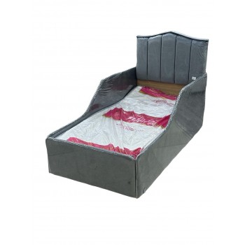 سرير مع مرتبة الطول 160سم العرض70سم الارتفاع 100سم لون رصاصي 