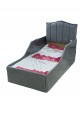 Bed with mattress, length 170 cm, width 84 cm, height 100 cm