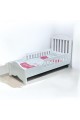 Wooden bed with mattress, length 170 cm, width 84 cm, height 100 cm, white colour