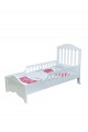 Wooden bed with mattress, length 170 cm, width 84 cm, height 100 cm, white colour