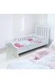 Wooden bed with mattress, length 170 cm, width 84 cm, height 100 cm, white colour