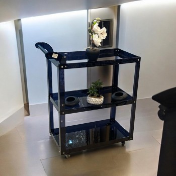 عربية تقديم 3 دور اكريليك  ازرق مقاس 85*80*40 سم 