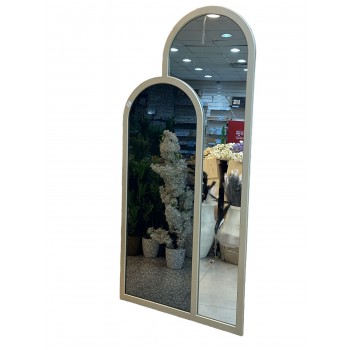 مراة قطعتين ارضيه زجاج جمب معتق اسو اطار خشب شامبين  100×200سم