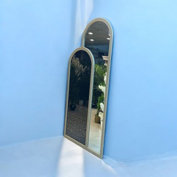 مراة  قطعتين ارضيه زجاج جمب معتق ذهبي اطار خشب شامبين  100×200سم