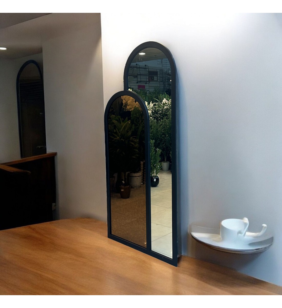 مراة قطعتين ارضيه زجاج جمب معتق اسود اطار خشب اسود 100×200سم مراة قطعتين ارضيه زجاج جمب معتق اسود اطار خشب اسود 100×200سم