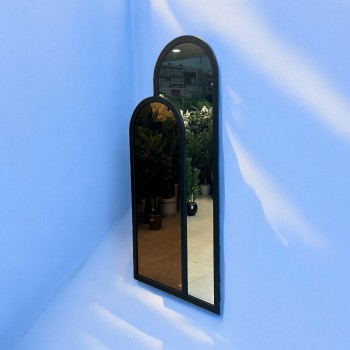 مراة  قطعتين ارضيه زجاج جمب معتق اسود  اطار خشب اسود 100×200سم