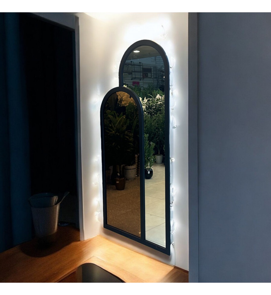 مراة قطعتين ارضيه زجاج جمب معتق اسود اطار خشب اسود 100×200سم مراة قطعتين ارضيه زجاج جمب معتق اسود اطار خشب اسود 100×200سم