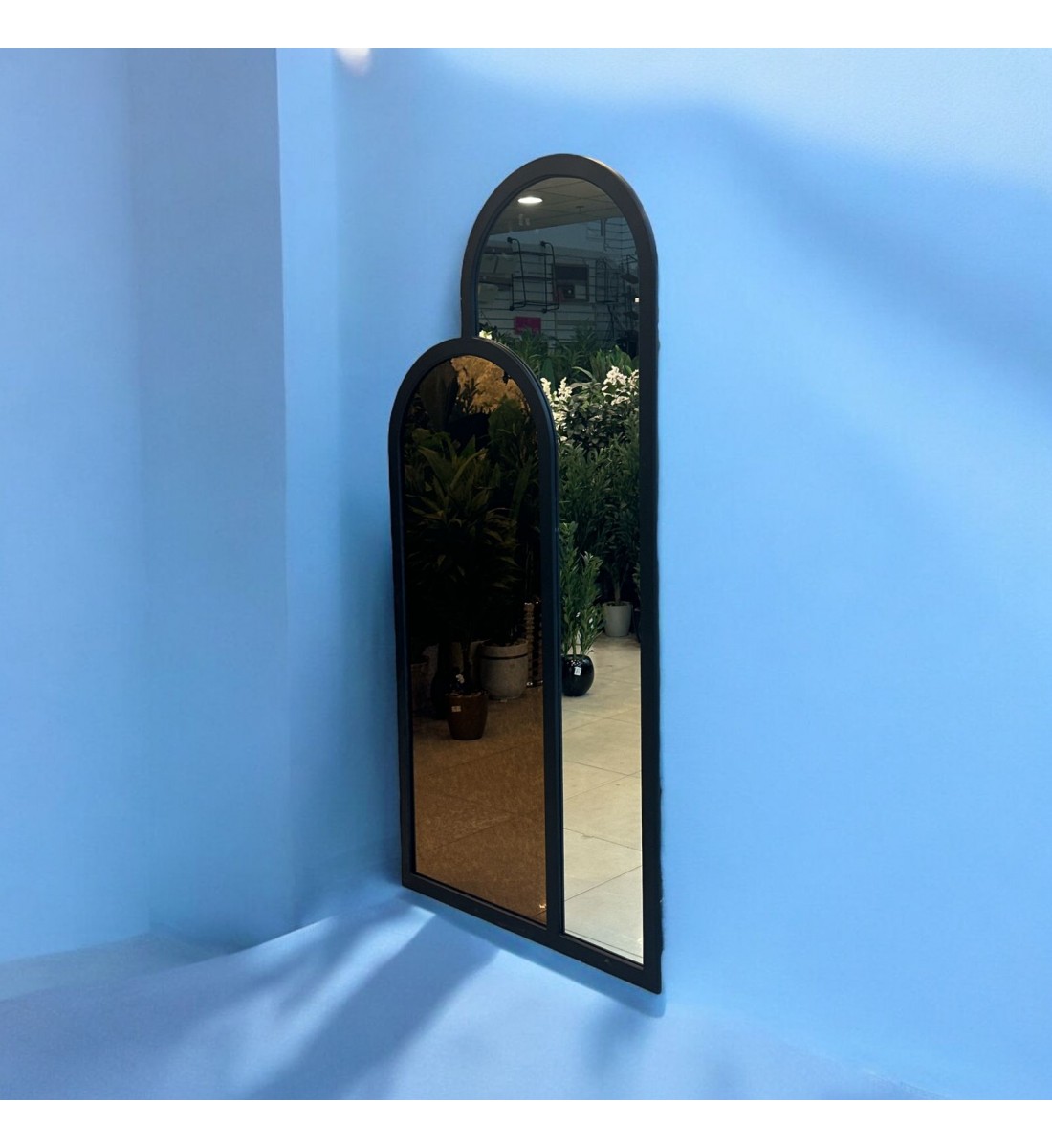 مراة قطعتين ارضيه زجاج جمب معتق اسود اطار خشب اسود 100×200سم مراة قطعتين ارضيه زجاج جمب معتق اسود اطار خشب اسود 100×200سم