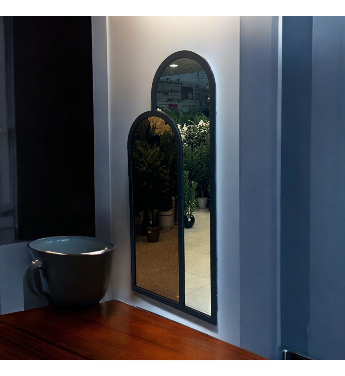 مراة قطعتين ارضيه زجاج جمب معتق اسود اطار خشب اسود 100×200سم مراة قطعتين ارضيه زجاج جمب معتق اسود اطار خشب اسود 100×200سم