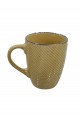 Ceramic mug for hot drinks, ribbed design, beige color, size 12x10 cm