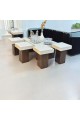 A set of coffee and serving tables, an alternative to marble, 7 pieces, with a brown base