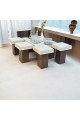A set of coffee and serving tables, an alternative to marble, 7 pieces, with a brown base