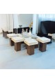 A set of coffee and serving tables, an alternative to marble, 7 pieces, with a brown base