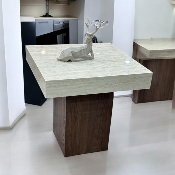  طاولات قهوه وتقديم بديل الرخام بني  60×60×60سم 