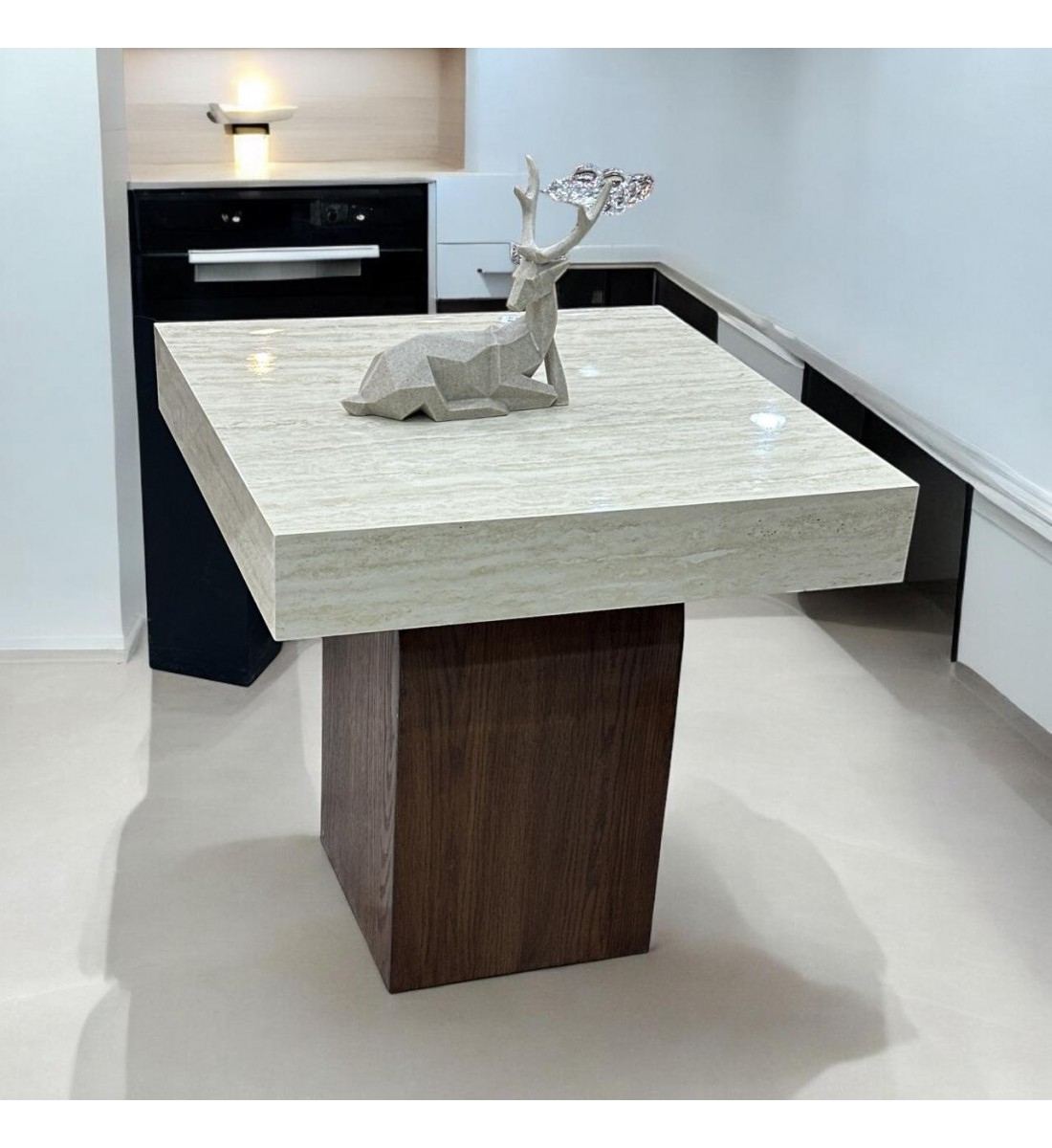 طاولات قهوه وتقديم بديل الرخام بني 60×60×60سم طاولات قهوه وتقديم بديل الرخام بني 60×60×60سم