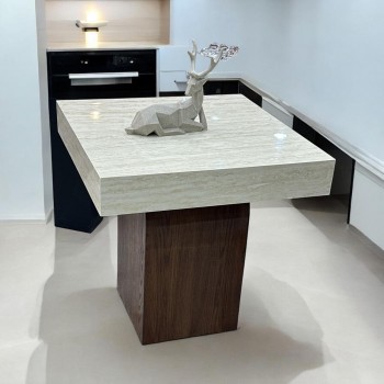  طاولات قهوه وتقديم بديل الرخام بني  60×60×60سم 