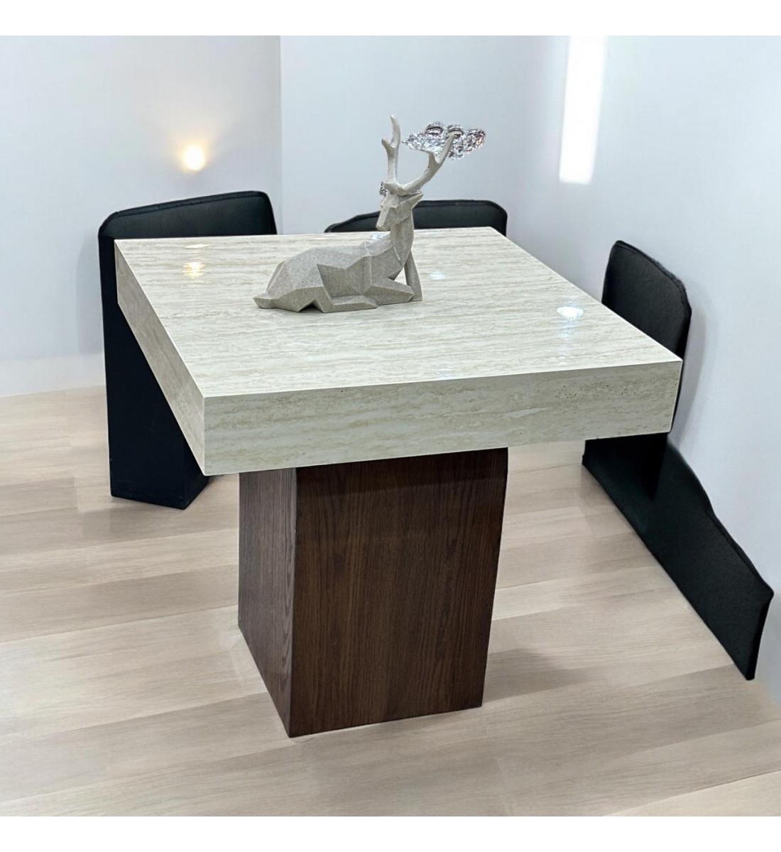 طاولات قهوه وتقديم بديل الرخام بني 60×60×60سم طاولات قهوه وتقديم بديل الرخام بني 60×60×60سم