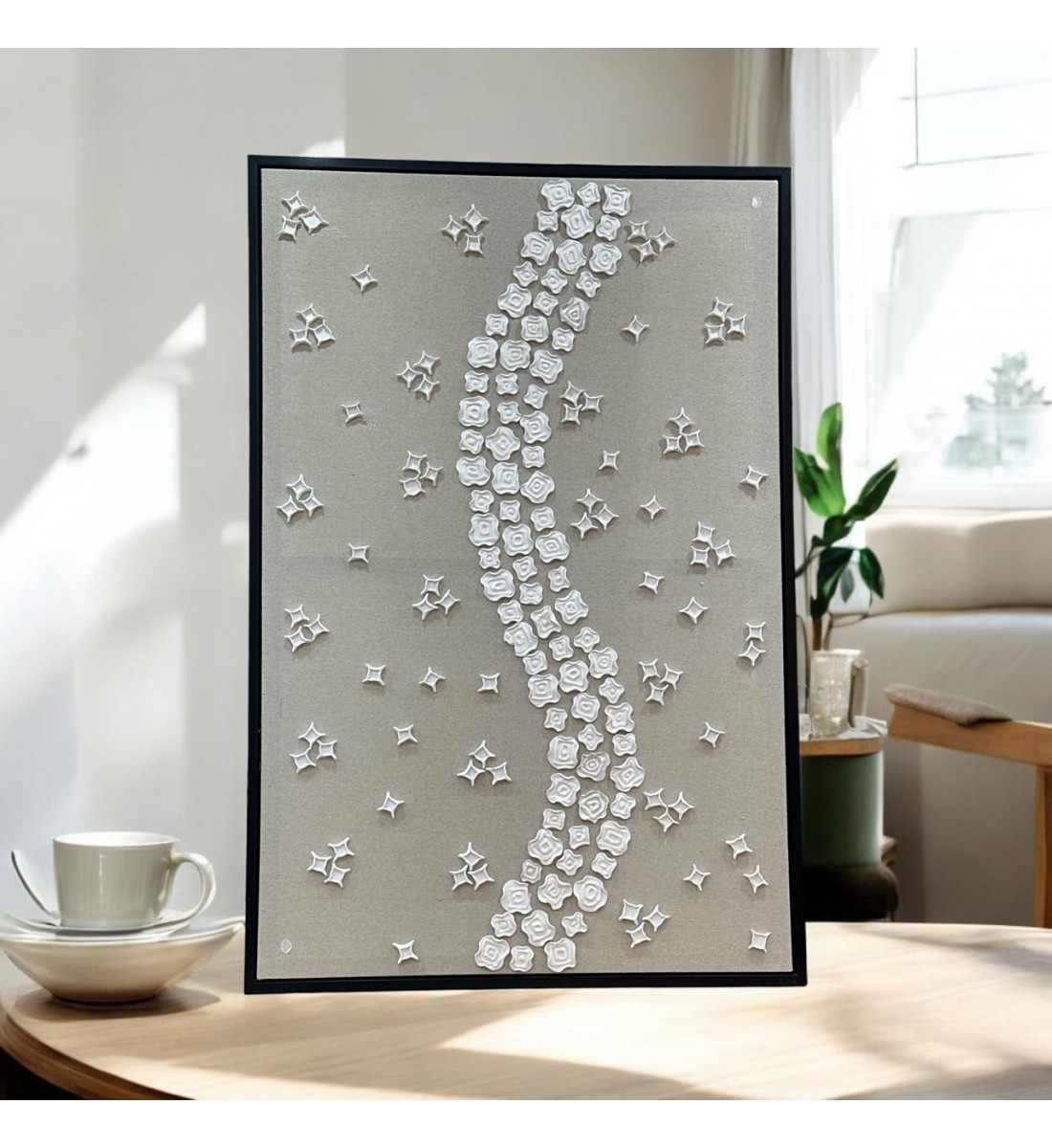 لوحة فنية جدارية منظر صدف جبس  100×150سم 