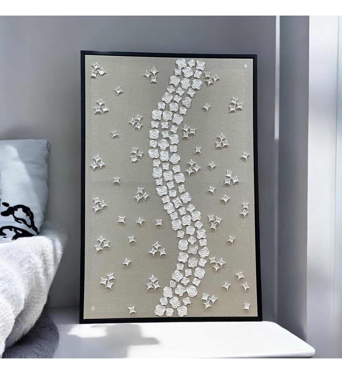 لوحة فنية جدارية منظر صدف جبس  100×150سم 