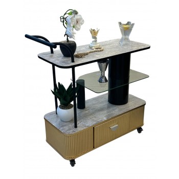 عربية تقديم 3 دور بديل الرخام مع درج ذهبي علي رصاصي 